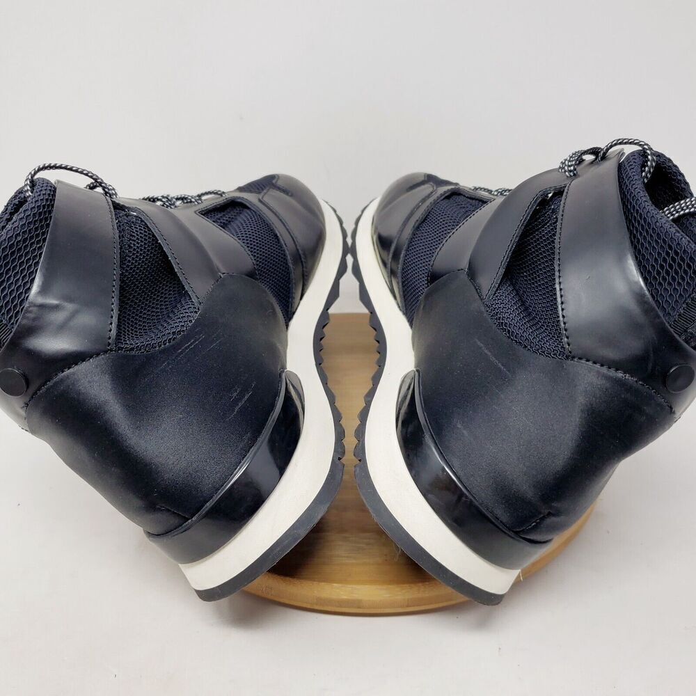 OAMC Marathon Mid Shoes Mens 12 Black Leather Mesh Lace‎ Up Low Sneaker - Picture 8 of 12